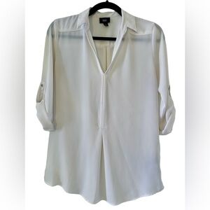 Plain white elegant blouse blouse